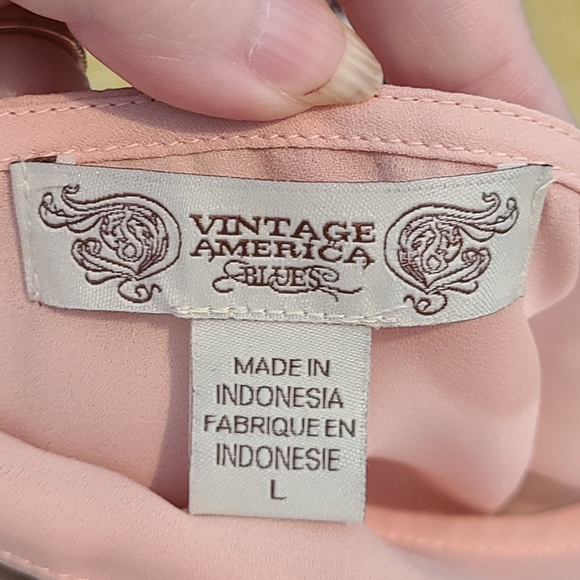 Shear pink blouse sz Large - Picture 3 of 3